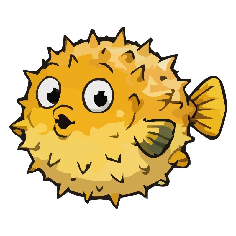 Kugeliger Pufferfisch Cartoon