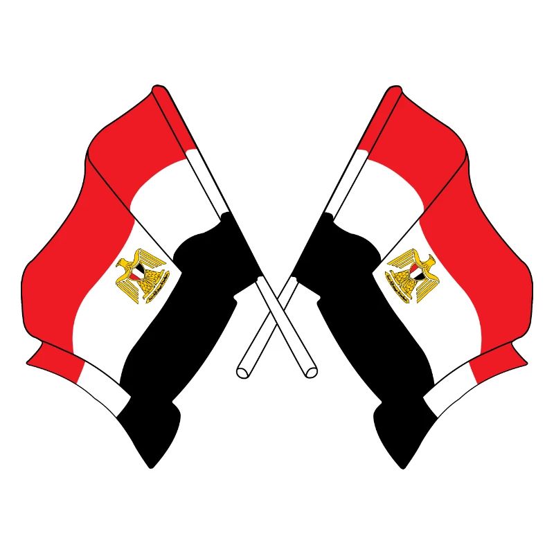 Zwei Flaggen Ägypten