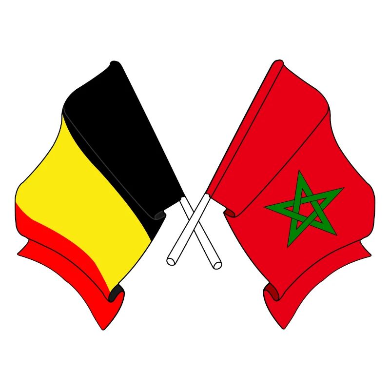 Drapeau de la Belgique, drapeau du Maroc