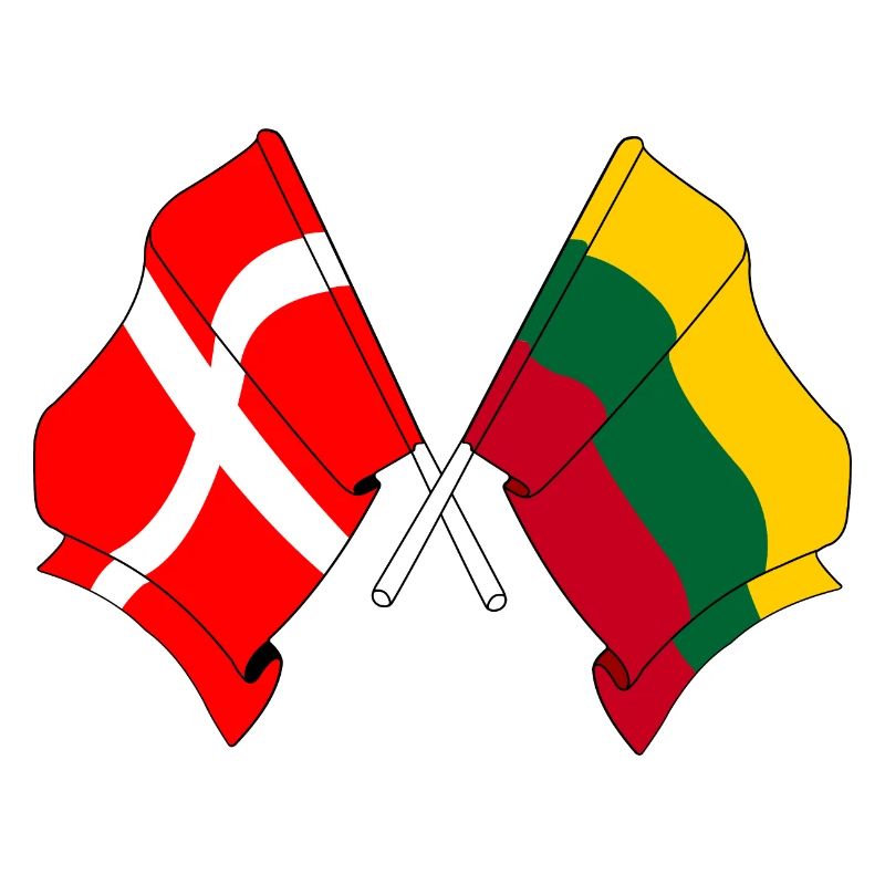 Drapeau Danemark, drapeau Lituanie