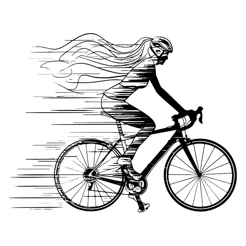 Radfahrerin Line Art