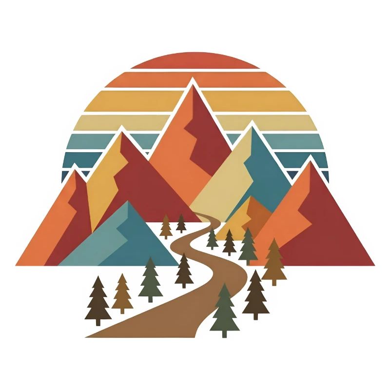 Retro-Wander-Bergabenteuer-Design