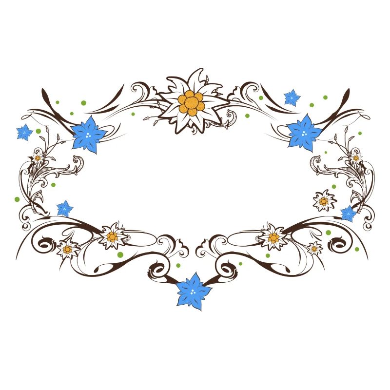 An Edelweiss and gentian frame