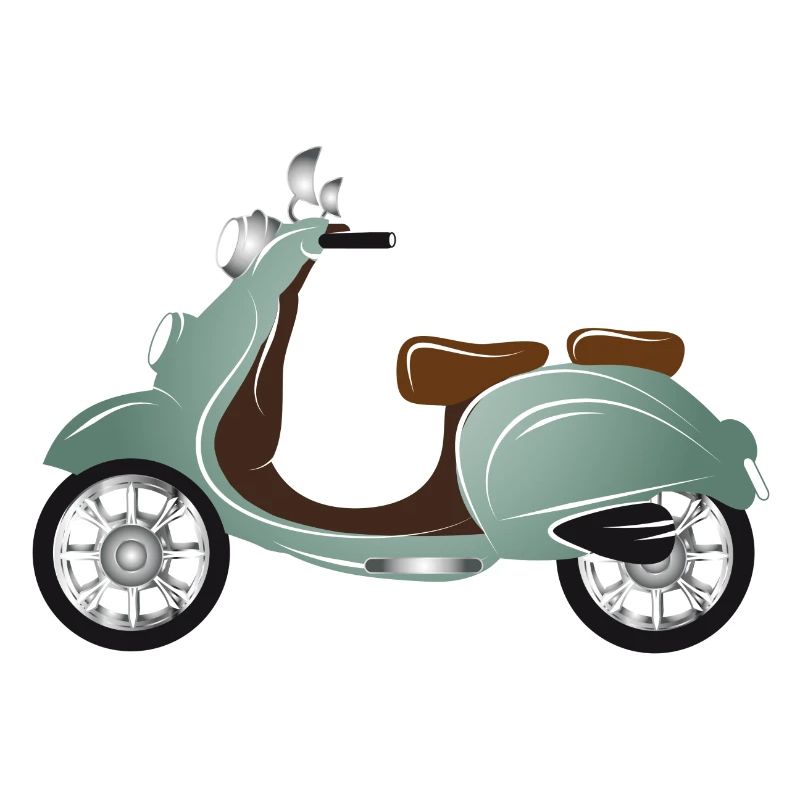 Ein Vintage Motorroller mit Retro Lackierung