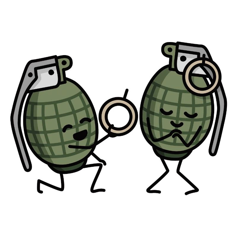 Hand Grenade Marriage Proposal Couples Army Ring Engaged