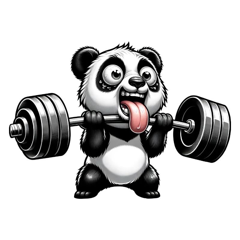Panda Workout Strength Training Weightlifter Funny