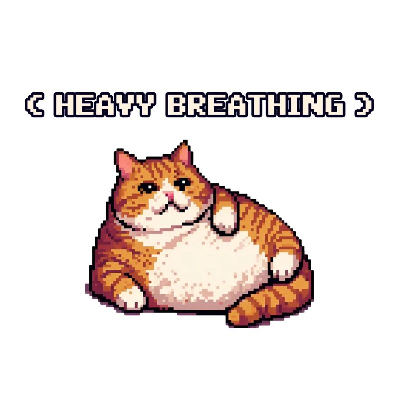 Chonky Pixel Cat Heavy Breathing