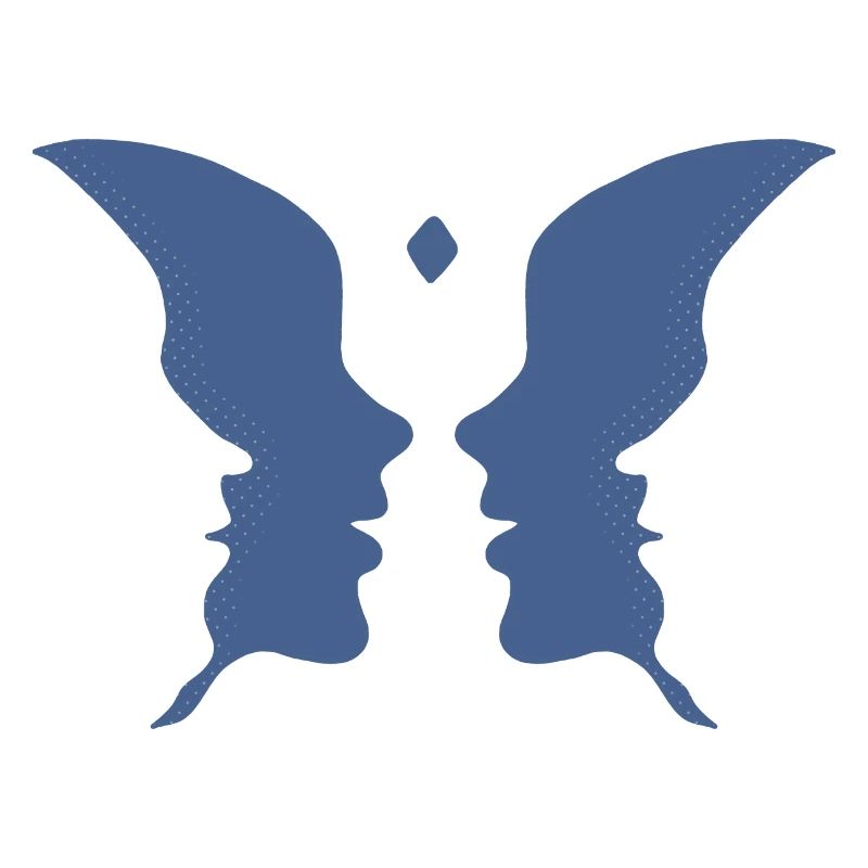 Küssende Gesichter oder ein Schmetterling