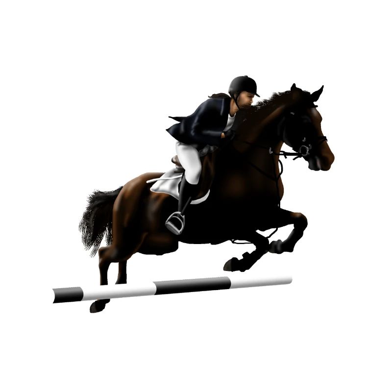 Cheval cabré avec cavalier