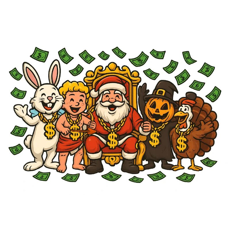 Santa Claus Easter Bunny Valentine's Day Halloween