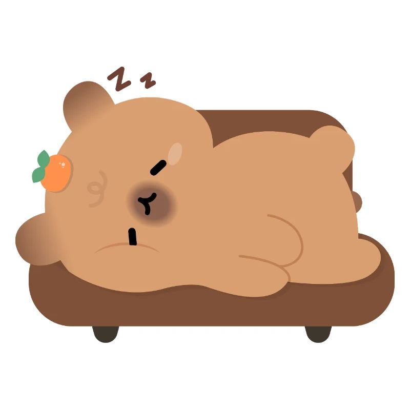 Capybara fatigué et endormi