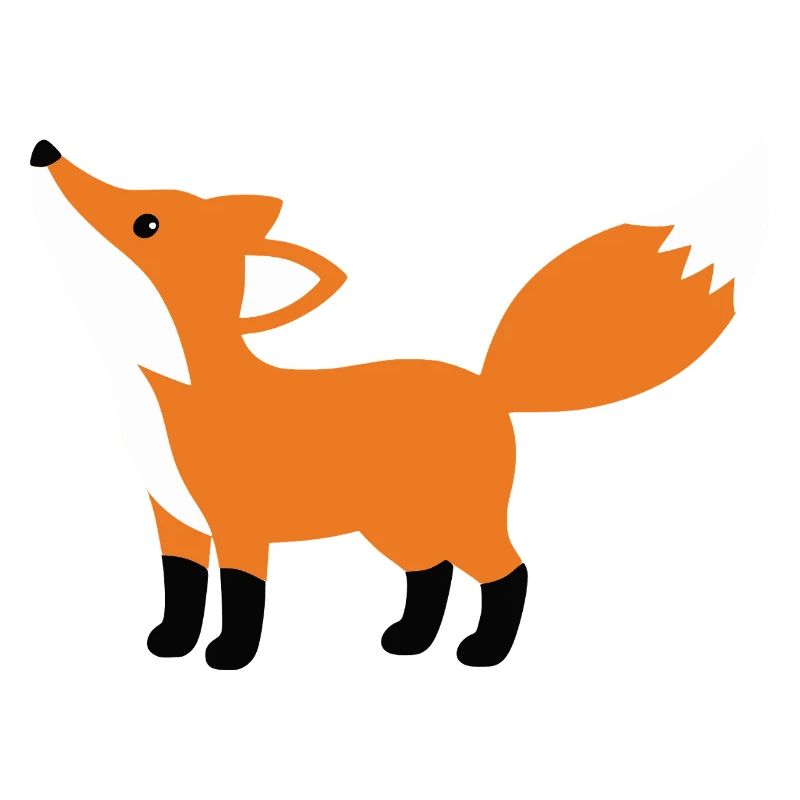 Süßer neugieriger Fuchs minimalistischen Stil