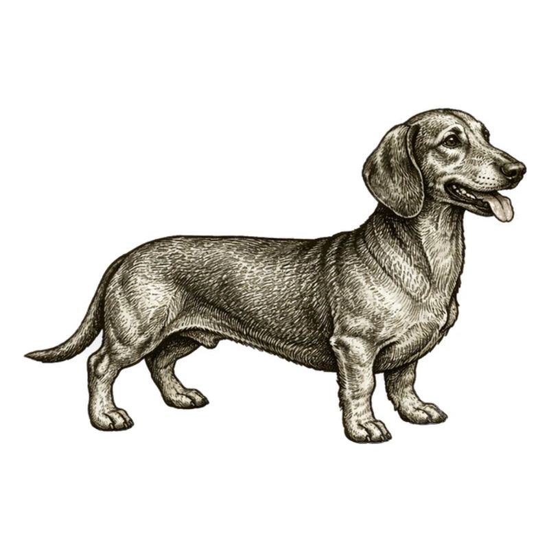 Dachshund Vintage Illustration