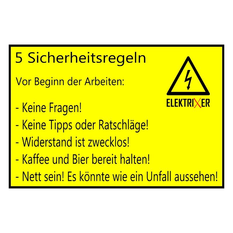 5 Sicherheitsregeln Elektriker lustig
