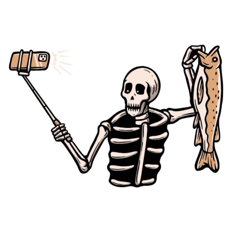 Selfie de squelette de pêche