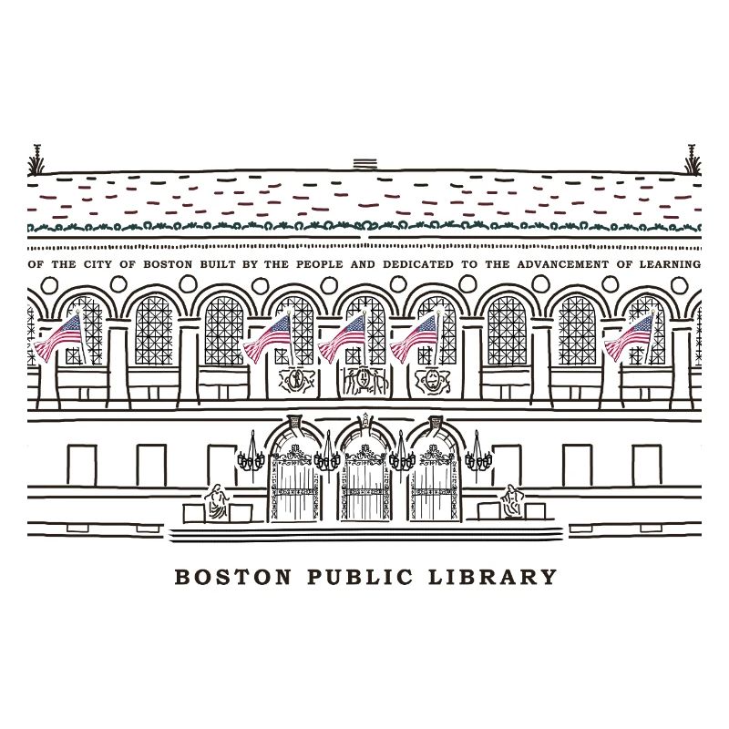 Boston, Drawing Public Library, USA