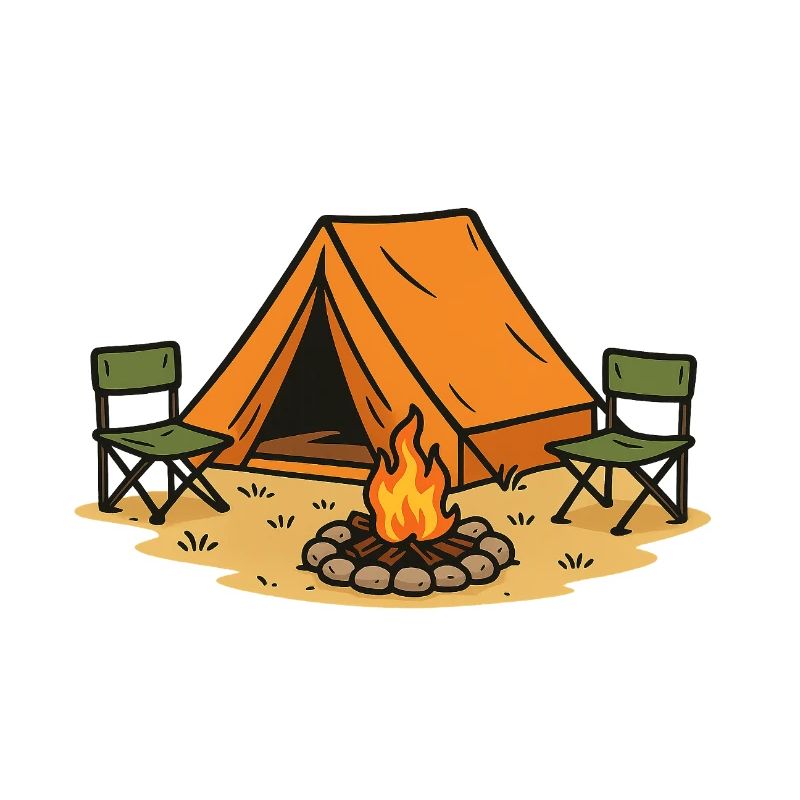 Conception de camp de camping aventureux