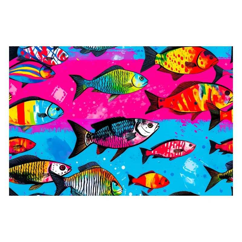 Colorful Fish on Bright Backgrounds