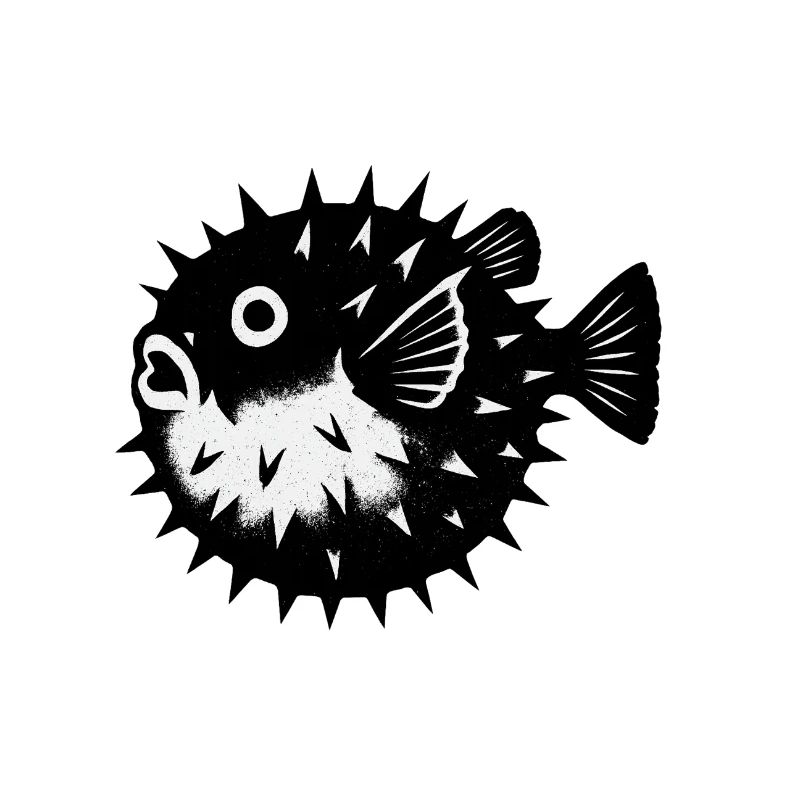 Poisson-globe contrasté avec des épines