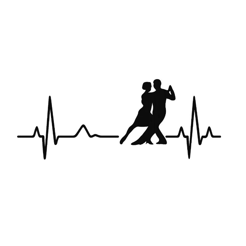 Dancing duo in heartbeat tango