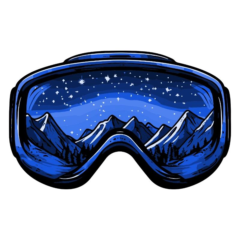 Ski goggles mountains