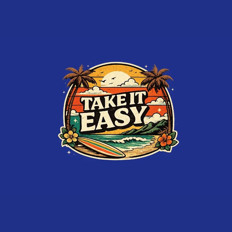 Take It Easy – Retro Vintage Sunset Beach Design