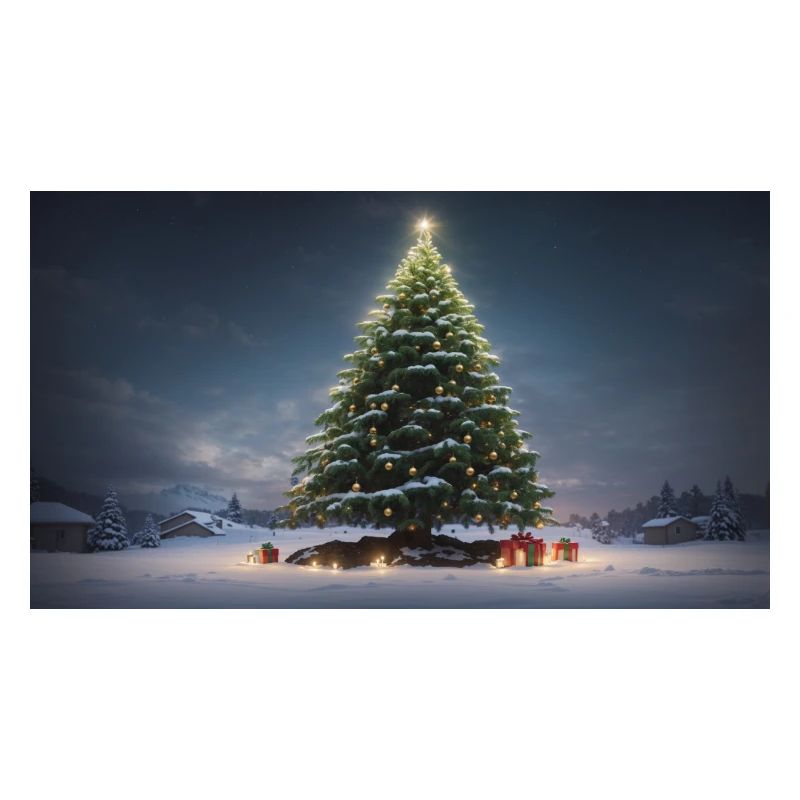 Winterlicher Weihnachtsbaum mit Geschenken
