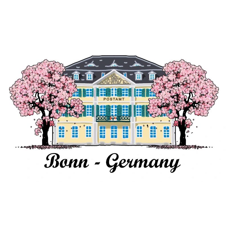 Bonn Old Post Office, Cherry Tree Blossoms, Germany