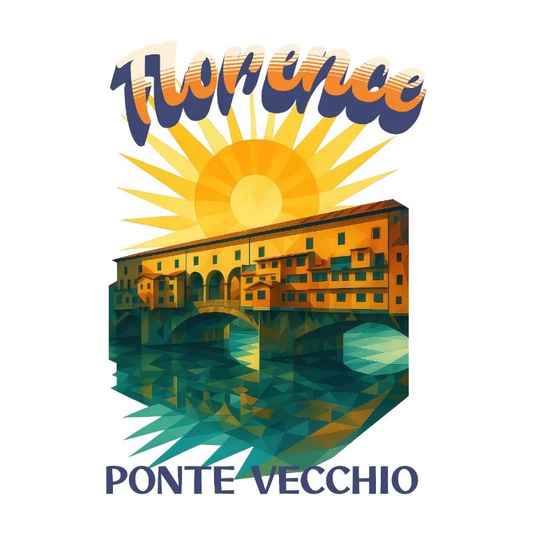 Florence - Ponte Vecchio Retro Vintage Design