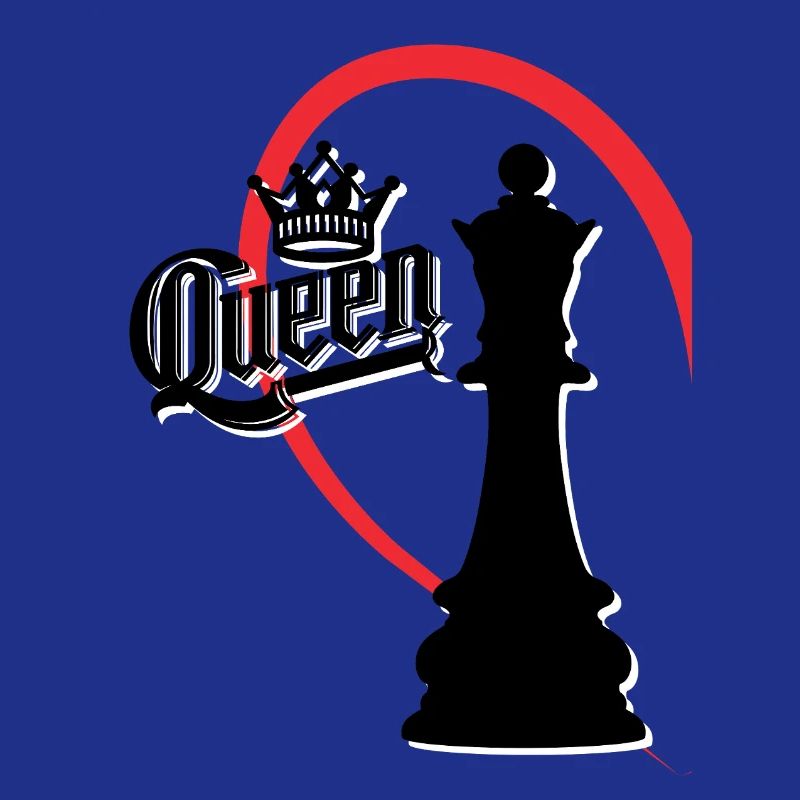 Chess Queen Left Half Heart