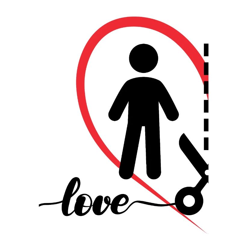 Minimalist Love Design Left Half Heart
