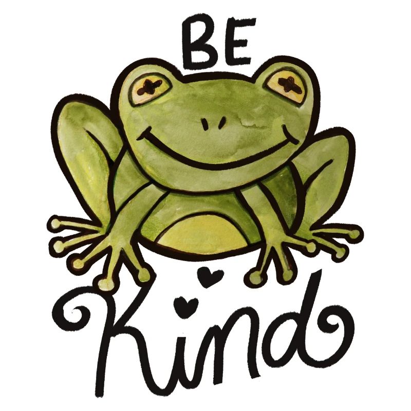 Design aquarelle Be Kind Frog