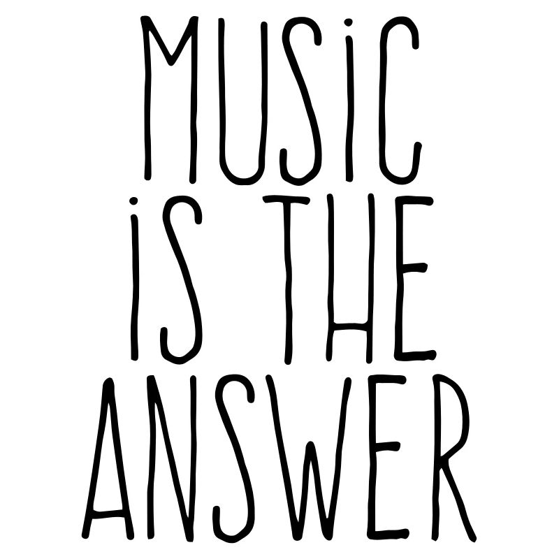 Music Is The Answer | Minimalist Hand-Drawn 