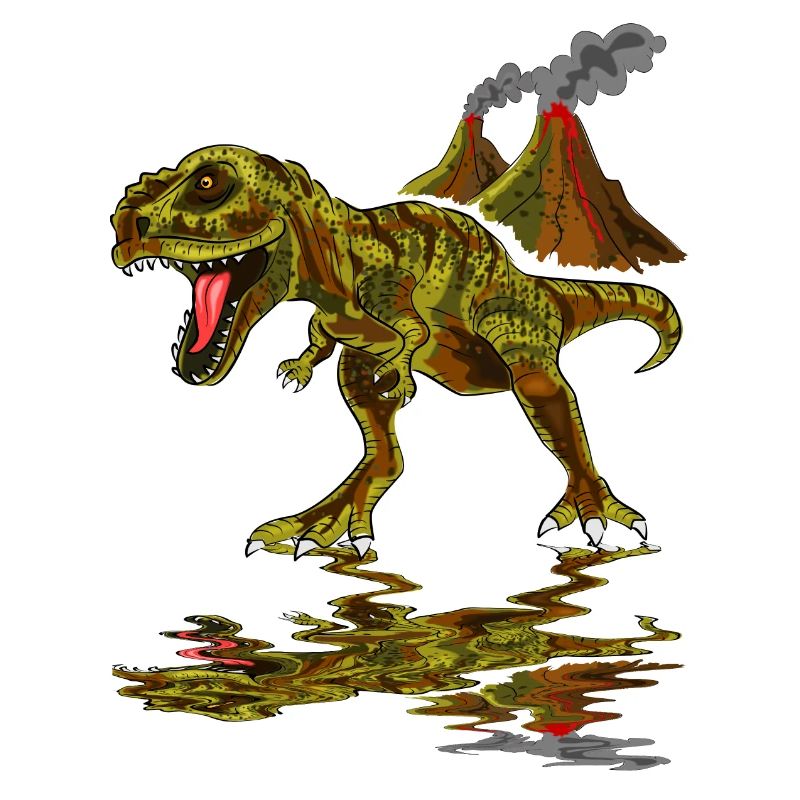 Dinosaurier Vulkan