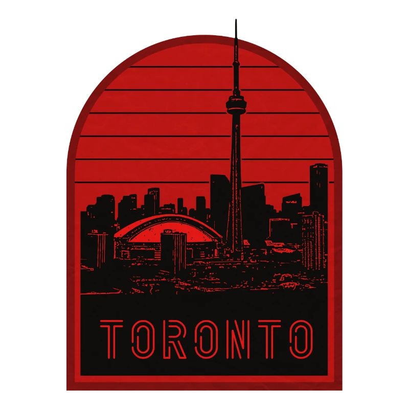 Toronto Skyline Red Silhouette