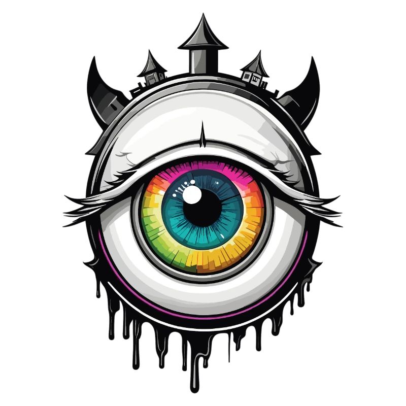 Eye with horns