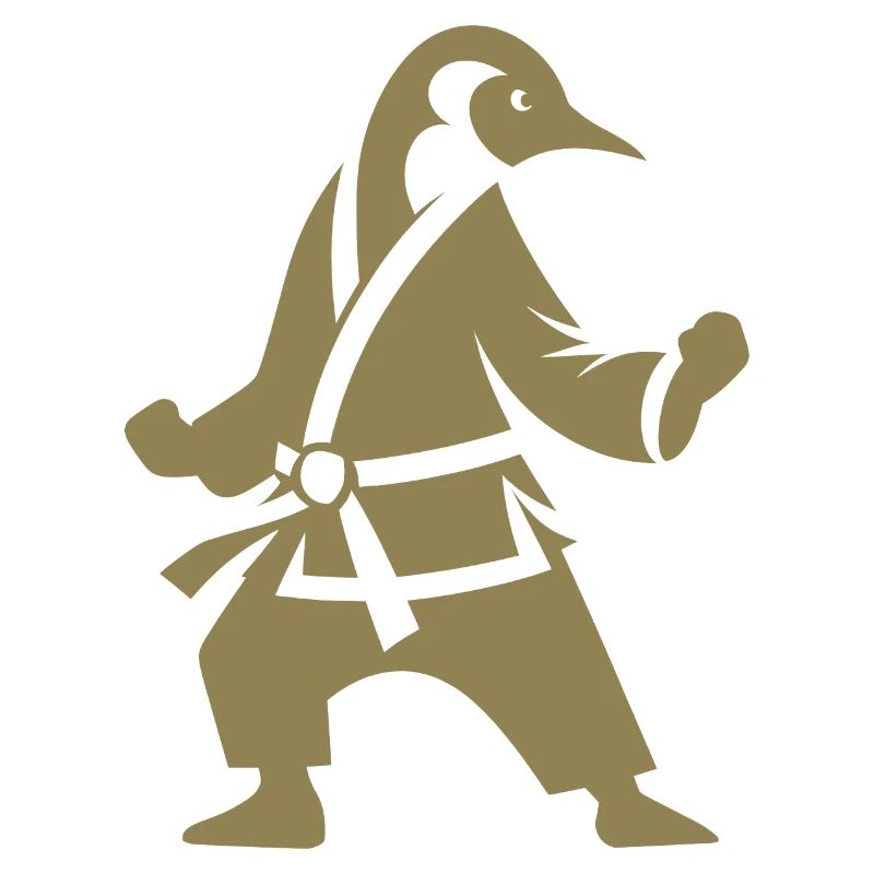 Penguin Karate Martial Arts Silhouette