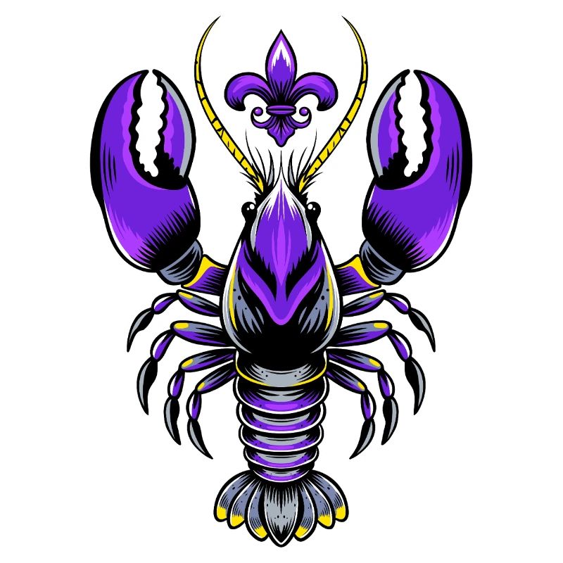 Mardi Gras Languste mit Fleur-de-Lis Design