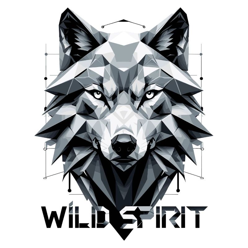 Geometrischer Wolf Tribal Design