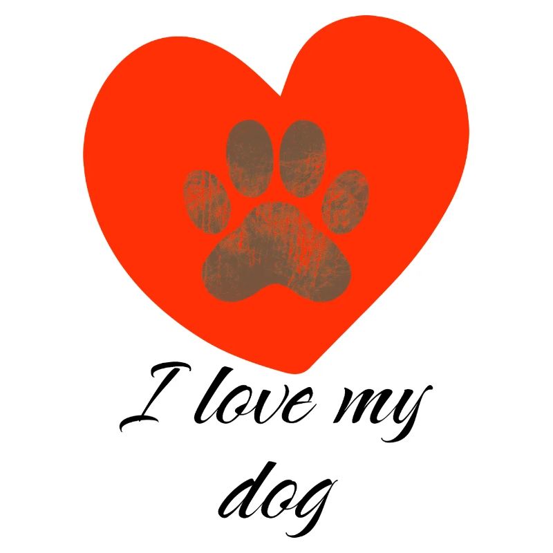 Coeur avec empreinte de patte - J’aime mon chien