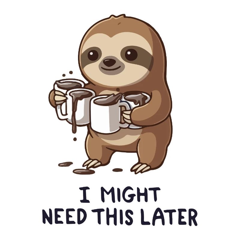 I Need Coffee Later - Funny Sloth