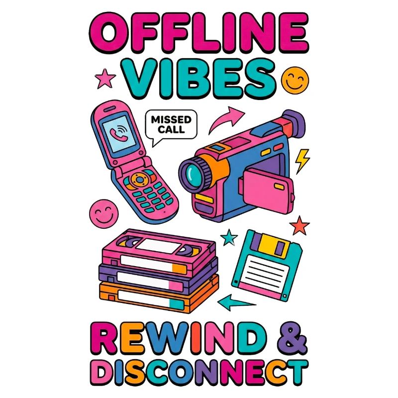 Offline-Vibes – Retro 90er Vintage Tech