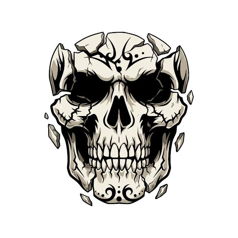 Splitternder Schädel – Gothic Grafik