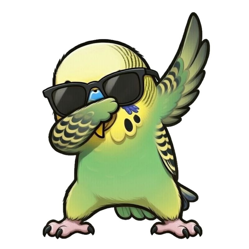 Dabbing budgie green