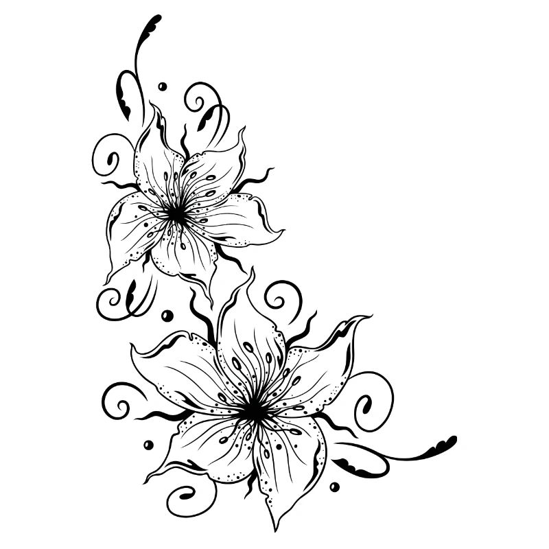 Large lilies with floral element. Summer time.