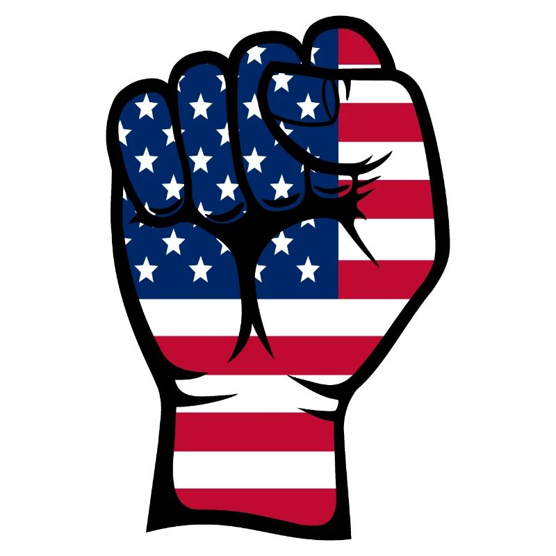Symbole de la main du poing du drapeau des États-Unis