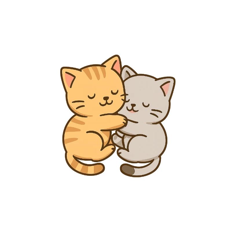 Two little kittens are sleeping together