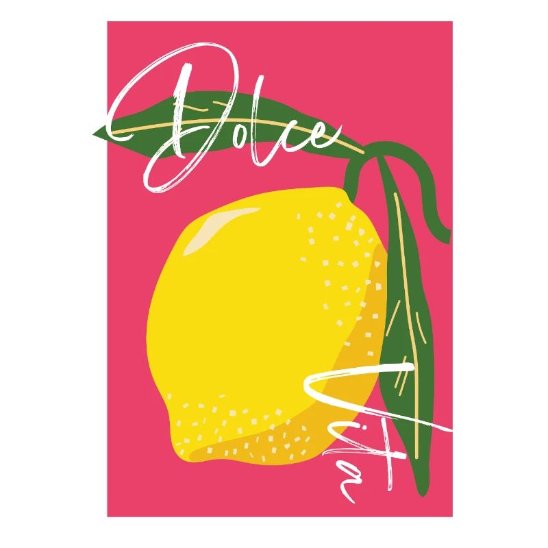 Zitrone mit Dolce Vita Handcrafted Schrift