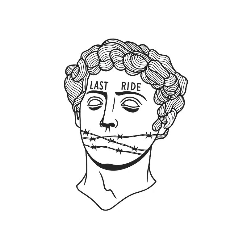 Last Ride Mask with Barbed Wire