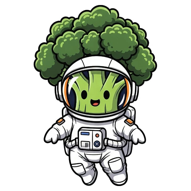 Broccoli Astronaut in Space Spaceship Vegetables